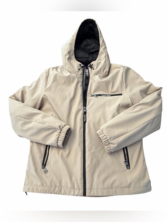 Calvin Klein Other - Calvin Klein Beige Hooded Puffer Style Jacket with Black Lining